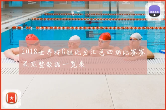 2018世界杯G组比分汇总四场比赛赛果完整数据一览表